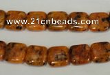 CLJ261 15.5 inches 10*10mm square dyed sesame jasper beads wholesale