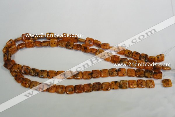 CLJ261 15.5 inches 10*10mm square dyed sesame jasper beads wholesale