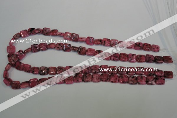 CLJ262 15.5 inches 10*10mm square dyed sesame jasper beads wholesale