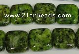 CLJ270 15.5 inches 16*16mm square dyed sesame jasper beads wholesale