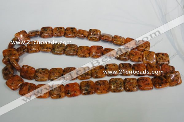 CLJ271 15.5 inches 16*16mm square dyed sesame jasper beads wholesale