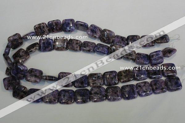 CLJ273 15.5 inches 16*16mm square dyed sesame jasper beads wholesale