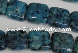 CLJ275 15.5 inches 16*16mm square dyed sesame jasper beads wholesale