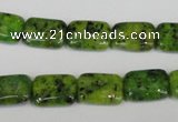 CLJ280 15.5 inches 10*14mm rectangle dyed sesame jasper beads wholesale