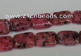 CLJ282 15.5 inches 10*14mm rectangle dyed sesame jasper beads wholesale