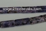 CLJ303 15.5 inches 8*16mm flat tube dyed sesame jasper beads wholesale