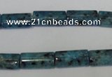 CLJ305 15.5 inches 8*16mm flat tube dyed sesame jasper beads wholesale