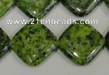 CLJ308 15.5 inches 20*20mm diamond dyed sesame jasper beads wholesale