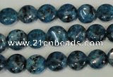 CLJ310 15.5 inches 10mm flat round dyed sesame jasper beads wholesale