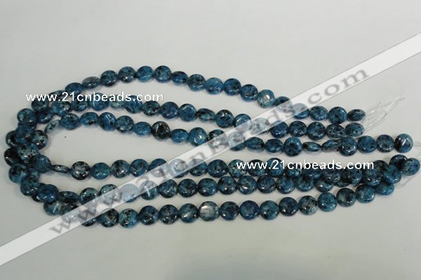 CLJ310 15.5 inches 10mm flat round dyed sesame jasper beads wholesale