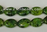 CLJ318 15.5 inches 10*14mm oval dyed sesame jasper beads wholesale