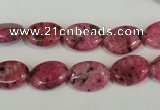 CLJ319 15.5 inches 10*14mm oval dyed sesame jasper beads wholesale