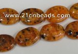 CLJ322 15.5 inches 13*18mm oval dyed sesame jasper beads wholesale