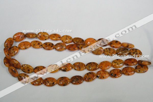 CLJ322 15.5 inches 13*18mm oval dyed sesame jasper beads wholesale