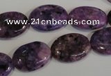 CLJ324 15.5 inches 13*18mm oval dyed sesame jasper beads wholesale