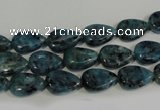 CLJ333 15.5 inches 8*12mm flat teardrop dyed sesame jasper beads