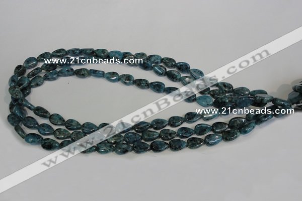 CLJ333 15.5 inches 8*12mm flat teardrop dyed sesame jasper beads