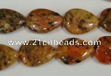 CLJ336 15.5 inches 13*18mm flat teardrop dyed sesame jasper beads