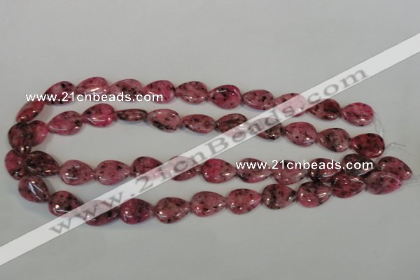 CLJ337 15.5 inches 13*18mm flat teardrop dyed sesame jasper beads