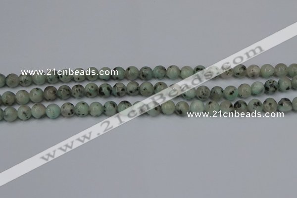 CLJ401 15.5 inches 6mm round sesame jasper beads wholesale