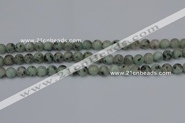 CLJ402 15.5 inches 8mm round sesame jasper beads wholesale