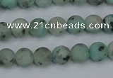 CLJ410 15.5 inches 4mm round matte sesame jasper beads wholesale