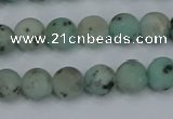 CLJ411 15.5 inches 6mm round matte sesame jasper beads wholesale