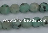 CLJ412 15.5 inches 8mm round matte sesame jasper beads wholesale