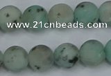 CLJ413 15.5 inches 10mm round matte sesame jasper beads wholesale