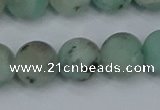 CLJ415 15.5 inches 14mm round matte sesame jasper beads wholesale