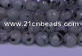 CLJ421 15.5 inches 6mm faceted round sesame jasper beads