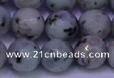 CLJ425 15.5 inches 14mm faceted round sesame jasper beads