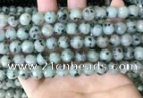 CLJ431 15.5 inches 8mm faceted round sesame jasper beads