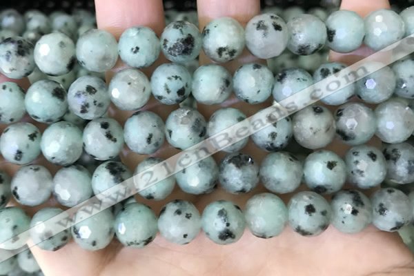 CLJ433 15.5 inches 12mm faceted round sesame jasper beads