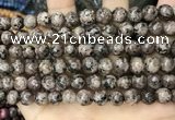 CLJ530 15.5 inches 4mm,6mm,8mm,10mm & 12mm round sesame jasper beads