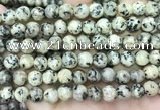 CLJ552 15.5 inches 6mm,8mm,10mm & 12mm faceted round sesame jasper beads