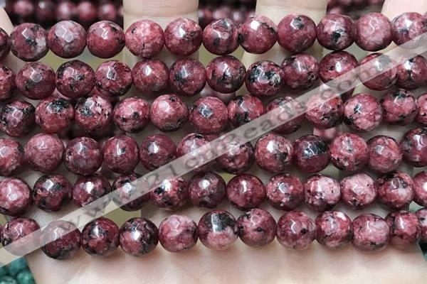 CLJ556 15.5 inches 6mm,8mm,10mm & 12mm faceted round sesame jasper beads