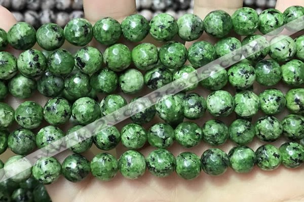 CLJ561 15.5 inches 6mm,8mm,10mm & 12mm faceted round sesame jasper beads