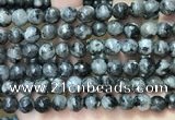 CLJ565 15.5 inches 6mm,8mm,10mm & 12mm faceted round sesame jasper beads