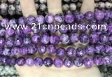 CLJ571 15 inches 10mm faceted 

round sesame jasper beads