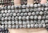 CLJ583 15 inches 8mm round matte sesame jasper beads