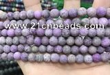 CLJ586 15 inches 8mm round matte sesame jasper beads