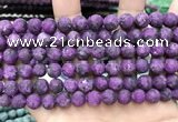 CLJ589 15 inches 8mm round matte sesame jasper beads