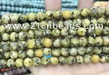 CLJ592 15 inches 8mm round matte sesame jasper beads