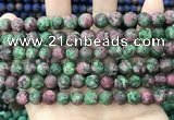 CLJ595 15 inches 8mm round matte sesame jasper beads