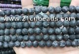 CLJ598 15 inches 8mm round matte sesame jasper beads