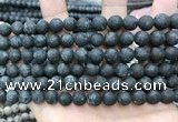 CLJ599 15 inches 8mm round matte sesame jasper beads