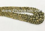 CLJ611 6mm - 14mm round sesame jasper graduated beads