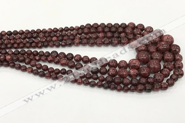 CLJ615 6mm - 14mm round sesame jasper graduated beads