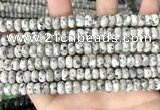 CLJ620 15 inches 5*8mm faceted round sesame jasper beads